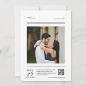 Viva Magenta Modern Minimal Wedding QR Code Foto Einladung (Rückseite)