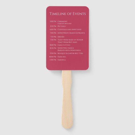 Viva Magenta-Modern- Monogram-Wedding Program- Fächer (Rückseite)