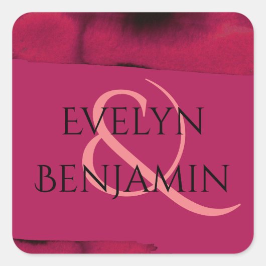 Viva Magenta Modern Quadratischer Aufkleber (Vorderseite)