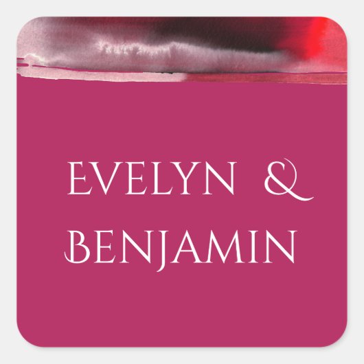 Viva Magenta Modern Quadratischer Aufkleber (Vorderseite)