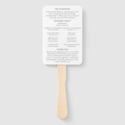 Viva Magenta Modern Wedding Program Set of Fans Fächer (Rückseite)