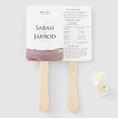 Viva Magenta Modern Wedding Program Set of Fans Fächer (Vorne und Hinten)