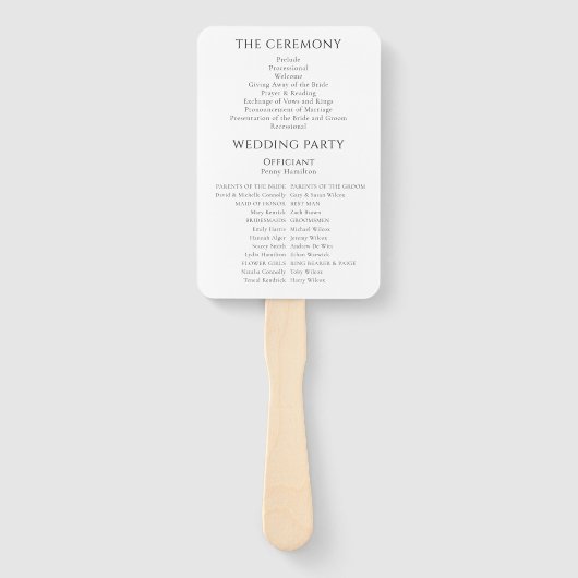 Viva Magenta Modern Wedding Program Set of Fans Fächer (Rückseite)