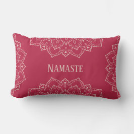 Viva Magenta & Pale Dogwood Mandala Lumbar Pillow Lendenkissen
