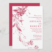 Viva magenta rosa Blume Hochzeitsfeier Einladung (Vorne/Hinten)