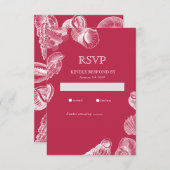 Viva Magenta Sea Muschel Summer Beach RSVP Card (Vorne/Hinten)