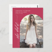 Viva Magenta Sie tat es Abschluss Arch Foto Post Postkarte (Vorne/Hinten)