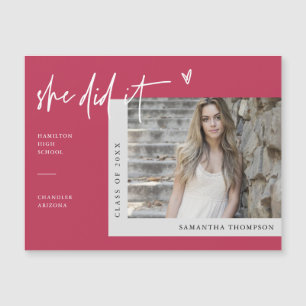 Viva Magenta Sie tat es Abschluss Foto Magnet