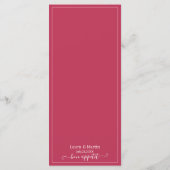 Viva magenta Skript elegantes Skriptmenü Menükarte (Rückseite)