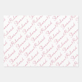 Viva magenta Skriptkalligrafien Namen Hochzeit Geschenkpapier Set (Vorderseite 3)