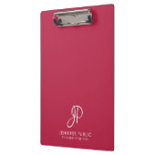 Viva Magenta Trend Farbe Typisierte Monogramm Vorl Klemmbrett (Links)