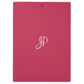 Viva Magenta Trend Farbskript Mit Monogramm Klemmbrett (Rückseite)