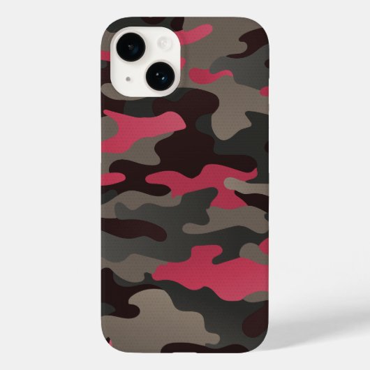 Viva Magenta und graue Camouflage Case-Mate iPhone Hülle (Rückseite)