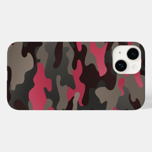 Viva Magenta und graue Camouflage Case-Mate iPhone Hülle (Rückseite (Horizontal))