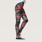 Viva Magenta und graue Camouflage Leggings (Rechts)