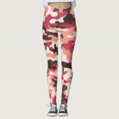 Viva Magenta und Rosa Camouflage Leggings (Vorderseite)