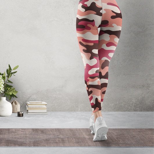 Viva Magenta und Rosa Camouflage Leggings