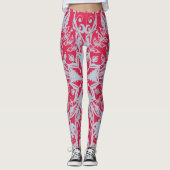 Viva Magenta und Silver Leggings (Vorderseite)