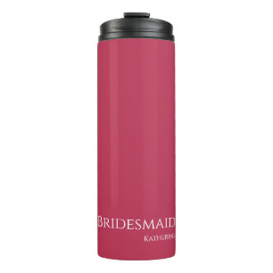 Viva Magenta und White-Bridesmaid- Thermosbecher
