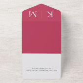 Viva Magenta und White-Monogram-Wedding- All In One Einladung (Außenbereich)