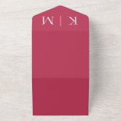 Viva Magenta und White-Monogram-Wedding Einladung (Außenbereich)