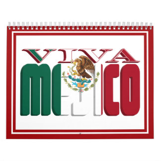 VIVA MEJICO mexikanischer Flaggentext Kalender