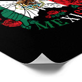 Viva Mexico Butterfly Rose Poster (Ecke)