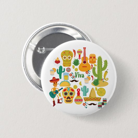 Viva mexico button (Vorne & Hinten)