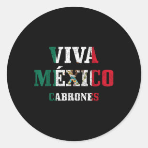 Viva Mexico Cabrones Funny Cinco De Mayo Mexican F Runder Aufkleber