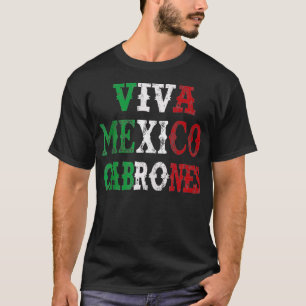 Viva Mexico Cabrones Mexikanische Flagge Vintage D T-Shirt