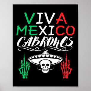 Viva Mexico Cabrones Unabhängigkeitstag mexikanisc Poster