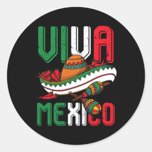 Viva Mexico Cinco De Mayo Runder Aufkleber