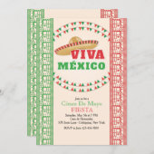 Viva Mexico Einladung (Vorne/Hinten)