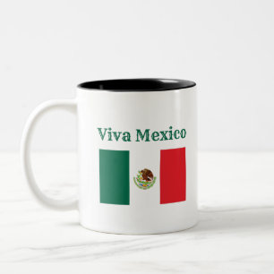Viva Mexico Flag Zweifarbige Tasse