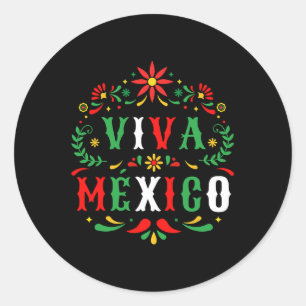 Viva Mexico für den Tag der mexikanischen Unabhäng Runder Aufkleber