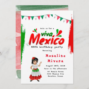 Viva Mexico Girl 00. Geburtstagsparty Einladung
