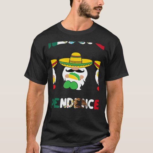 viva mexico gnomes flag Pride Independence Day 16 T-Shirt (Vorderseite)