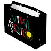 Viva Mexico Große Geschenktüte (Rückseite Schrägansicht)