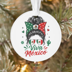 Viva Mexico Mädchen Mexiko Flagge Patriotische Mex Ornament