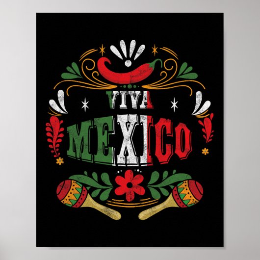 Viva Mexico Mexican Fiesta Cinco De Mayo Poster (Vorne)