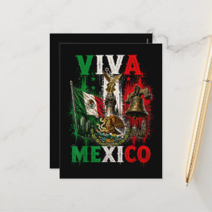 Viva Mexico Mexikanischer Unabhängigkeitstag Retro Feiertagspostkarte