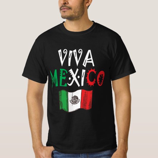 Viva Mexico Patriotic Design T-Shirt (Vorderseite)