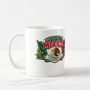 Viva Mexico Patriotische Typografie Mexikanisch Kaffeetasse