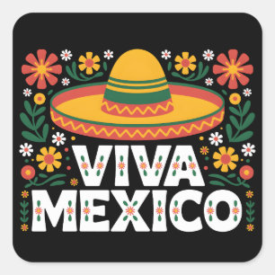 Viva Mexico Quadratischer Aufkleber