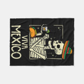 Viva Mexico Skeleton Cinco De Mayo Mexican Indepen Fleecedecke (Vorderseite (Horizontal))