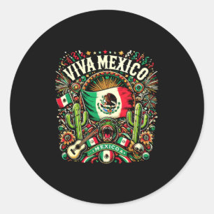 Viva Mexico Unabhängigkeitstag Mexikanische Flagge Runder Aufkleber