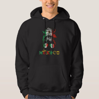 Viva Mexico Unordentlicher Dutt Mexikanische Flagg Hoodie
