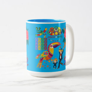 Viva Mexico Vibes azurblau Zweifarbige Tasse