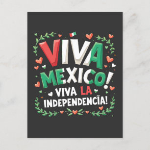 Viva Mexico Viva la Independencia Independece Day Postkarte