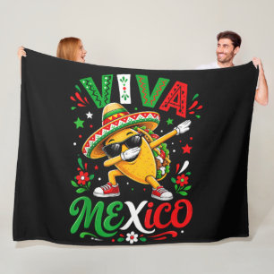 Viva Mexiko Dabbing Taco Lustiger Sombrero Fleecedecke